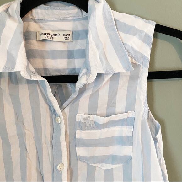 Abercrombie Kids Stripe Button Down Sleeveless Top - Picture 1 of 4
